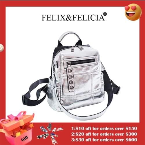 FELIX&FELICIA New Fashion Women Shoulder Bags For 2021 Pu Leather Designer Luxury Brand Ladies Teenager Fashion School Backpack