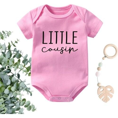 Little Cousin Printed Newborn Onesies Cotton Rompers Funny Baby Boys Girls Short Sleeve Bodysuits Jumpsuit Toddler Outfits