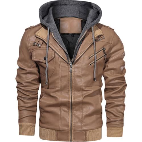 Motorcycle Leather Jacket Men Autumn Winter Leather Jackets Dropshipping European size
