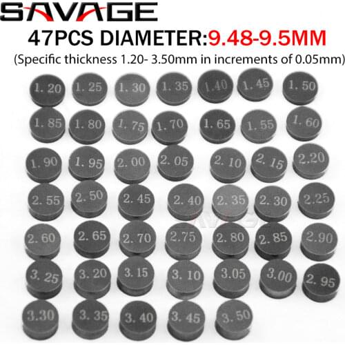 9.48 mm Valve Shim Refill Kit 47pcs For YAMAHA For KAWASAKI For HONDA For SUZUKI Motorcycle Accessories Universal Engine Parts