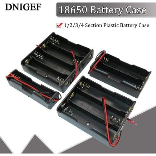 New 18650 Battery Case Black DIY 1/2/3/4 Section Plastic Battery Case Holder Storage Box For 18650 Battery 3.7V DIY