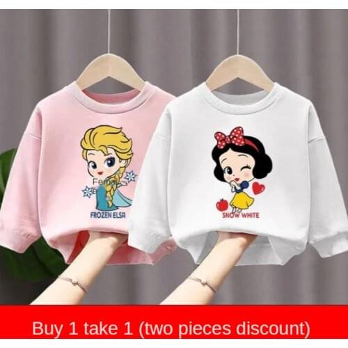 New Arrivals 2021 Spring and Autumn Toddler Hoodie Girls Cartoon Flower Tops Toddler Boys Girls T-shirt Kids Clothing