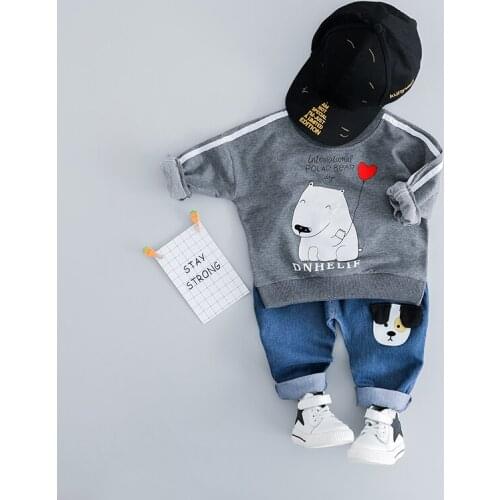 HYLKIDHUOSE Toddler Infant Clothes Spring Baby Girls Boys Clothing Sets Cute Cartoon Dog Children Kids Casual T Shirt Pants