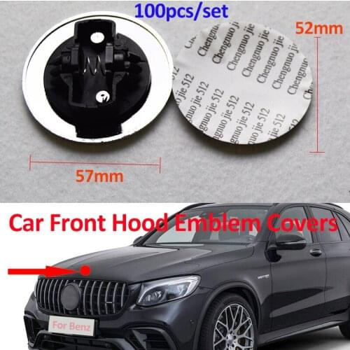 Wholesale 100pcs Car Front Hood Emblem Cap Auto Head Bonnet Label 57mm for Mercedes Benz W204 W124 W201 W202 W212 W205 GLA CLA