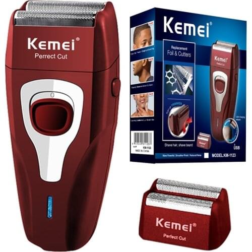 Original kemei finishing fades powerful rechargeable electric shaver hair beard electric razor bald head shaving machine for men
