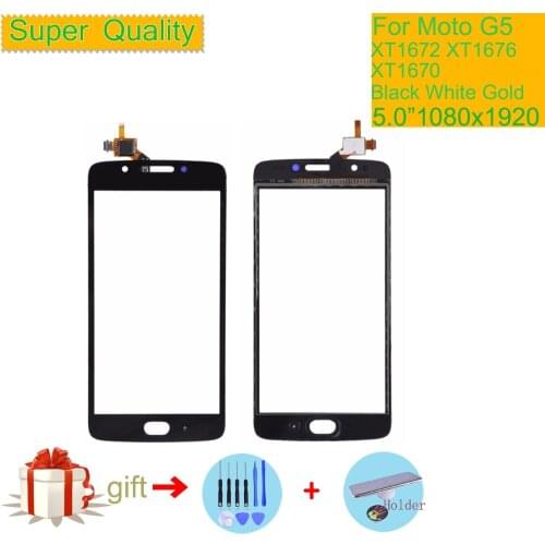 ORIGINAL Touchscreen For Motorola Moto G5 XT1672 XT1676 XT1670 Touch Screen Digitizer Front Glass Panel Sensor Black NO LCD 5.0"
