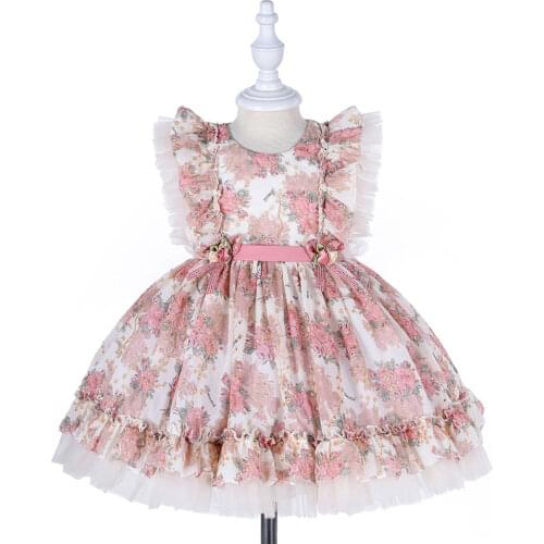 Hetiso Lolita Baby Girls Dress Embroidery Princess Girls Kids 1st Birthday Party Clothes Newborn Gowns Girls Dresses 3-10 Years