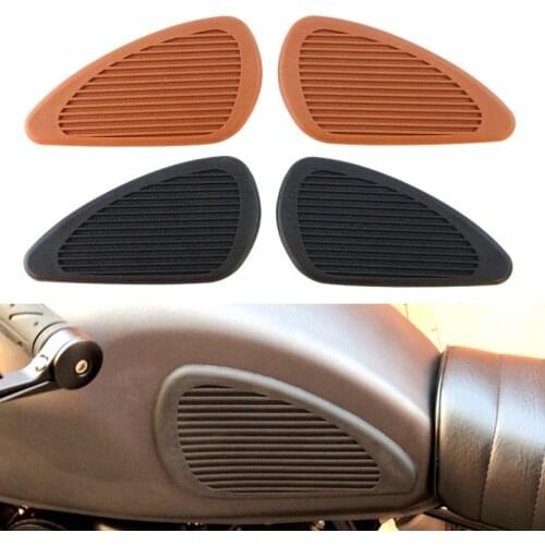 Retro motorbike tank traction pad anti slip moto parts for harley softail sportster cafe racer motorcycle tank sticker protector