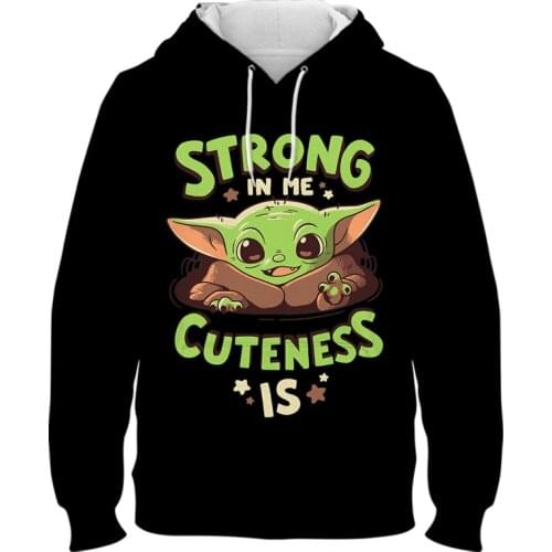 DISNEY Star Wars The Mandalorian Baby Yoda Pullover Hoodie Jacket Coat Sweatshirts Man Women Cosplay Star Wars Costume Prop