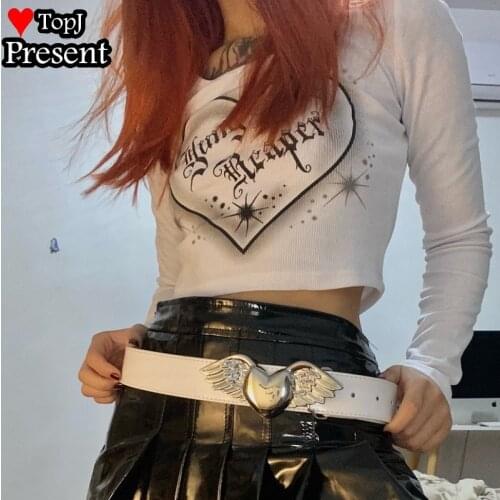 Gothic Harajuku Punk Lady Belts Rivet Women Belt Heart Angel Leather Belt Strap Vintage Woman Men hip pop Belt For Jeans gift