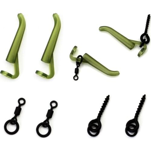 20PCS Carp Fishing Accessories Hair Rig Line Aligner Sleeve Boilie Bait Screw Micro Ring Swivel Terminal Tackle Carp Fishing Kit