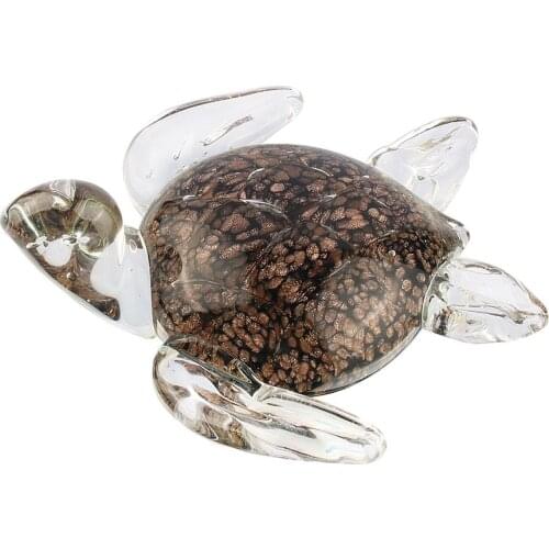 Art Glass Crystal Sea Turtle Figurine Blown Paperweight Sculpture Mother`s Day Gift Home Decor