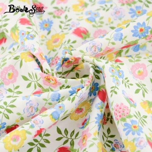 Booksew 100% Cotton Fabric Flower Telas Tissu Sewing Material Twill Fabric Baby Patchwork Tecidos Para Costura Ankara Fabric