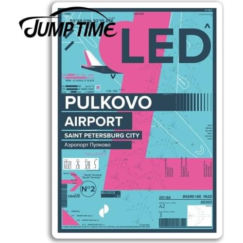 Jump Time for Pulkovo Airport Vinyl Stickers Saint Petersburg Russia Sticker Truck Window Bumper Decal Waterproof Accessories