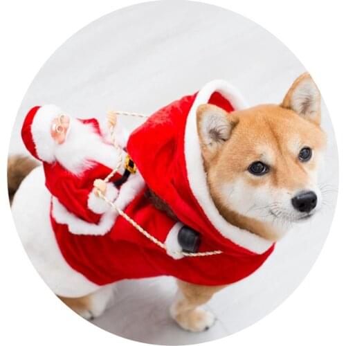 Pet Dog Christmas Costume Dog Clothes Santa Riding Outfit Christmas Dog clothes Deer riding Christmas pet supplies
