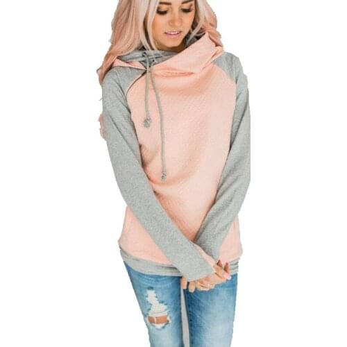 New 2017 Autumn Winter Women Girls Warm Hoodie Sweatshirt Lady Fresh Spliced Hooded Coat Jumper Pullover