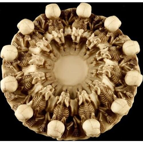 1pcs/lot Home Garden Decorations Skull Ashtray Creative Party Favors Resin Halloween Ornament For Event Dec 17*4cm