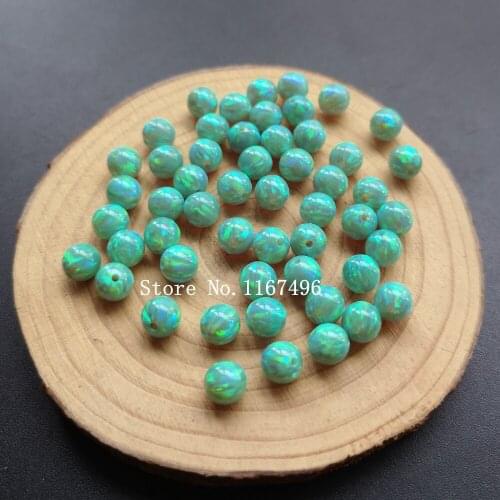 100pcs/lot 6mm Op11 Kiwi Green Opal Beads,Synthetic Round Ball Opal Beads for DIY Jewelry