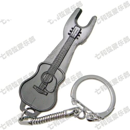 2 Pcs Black Acoustic Guitar Bridge Pin Puller Remover Tool Portable Guitar shape W/ keychain