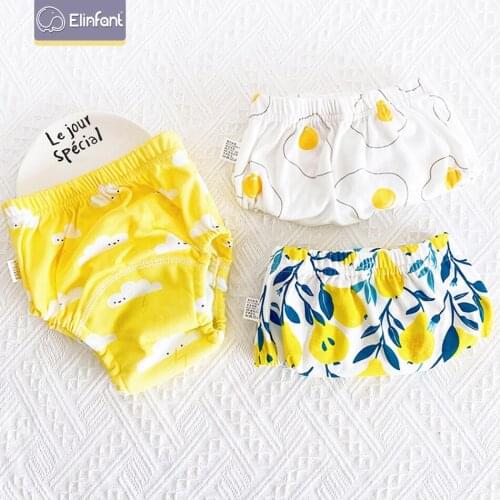 Elinfant 3pcs set 6 layers cotton for 4-18kg washable reusable breathable baby training pants