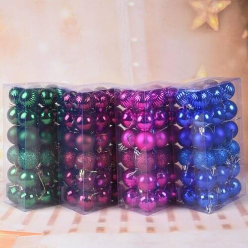 36 Pcs Per Box Plastic Matte Pumpkin Balls Christmas Tree Hanging Ornaments New Year Merry Christmas Decoration Balls 4CM