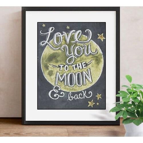 5D DIY Diamond Painting Cartoon Home Decoration Full Drill Square Diamond Embroidery Blackboard Text Mosaic