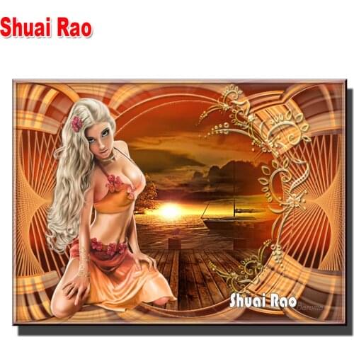 Diamond puzzle 5d diamond mosaic"Pretty Girl"diamond painting cross stitch embroidery full round drill Portrait Art,2021 Gift