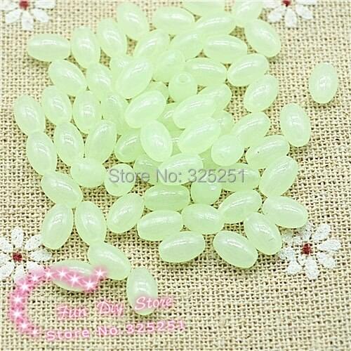 200PCS 8*5mm Oval Luminous Loose Garment Beads|Home DIY Crafting Beads-Free Shipping