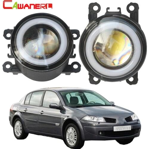 Cawanerl For Renault Megane II III 2002-2015 Car H11 LED Fog Lamp COB Angel Eye Daytime Running Light 12V 2 Pieces