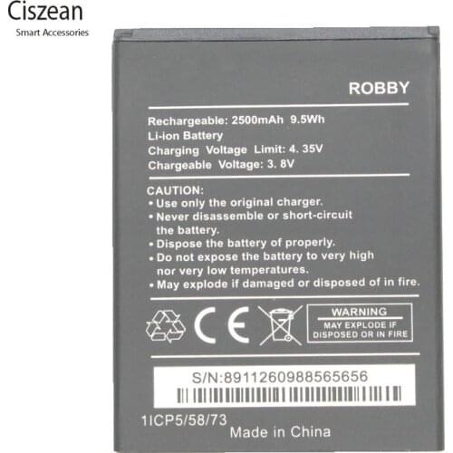 Ciszean 1x New 3.8V 2500mAh Replacement Robby Battery For Wiko ROBBY Batterie Bateria Cell Phone Batteries