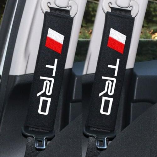 For Toyota TRD hilux Corolla Camry RAV4 Car Safety Seat Belt Pads Harness Safety Shoulder Strap Cushion Cover Shoulder Cover