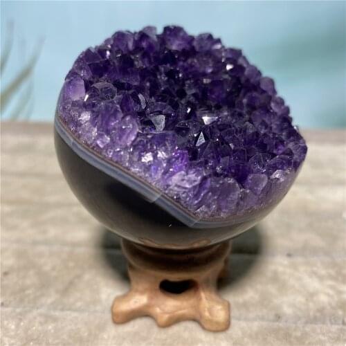 Druzy Agate Amethyst Natural Voog Quartz Crystal Ball Cluster Healing Stones Specimen Home Craft Decoration Gift Geode Shpere
