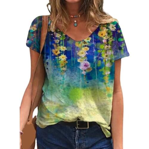 3D Floral Print Women T Shirts Short Sleeve Loose Oversized Tops 5XL Plus Size Female Tees Casual Summer T Shirt 2021 New Women