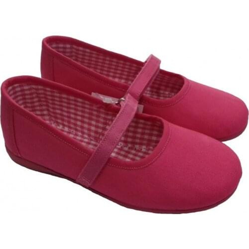 Canvas mercettes in pink fuxia with velcro, from Zapy