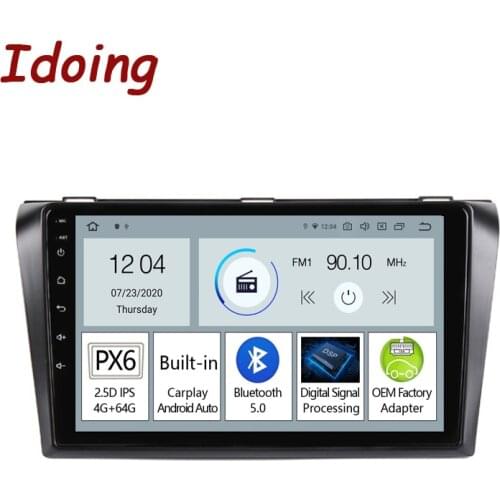 Idoing 9" Octa Core 4G+64G Android Car Radio Audio Multimedia GPS Navigation Player For Mazda 3 1 2 BK 2006-2012 no 2 din dvd