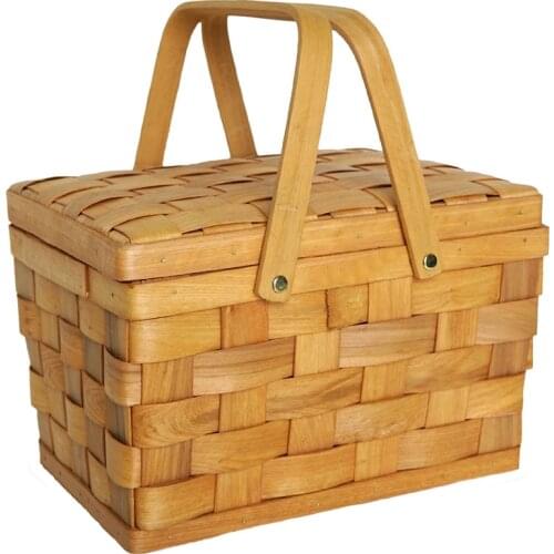France Style Picnic Basket Bread Baskets Hiking Storage Box Cake Table Decorating Food Photography Hand