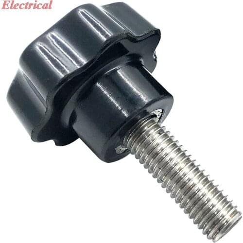 M6 M8 M10 Black Bakelite Screw Star Grip Knob Round Fillister Head Plastic Handle Knob Bolt 10-50mm Length Thread Dia. x Length