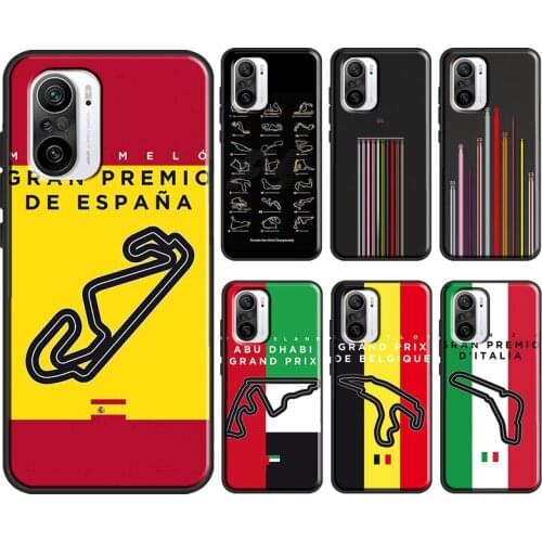 Minimalist F1 Circuit For POCO X3 M3 Pro F2 F1 F3 Case For Xiaomi Mi 11 8 9 Mi 10T 9T Pro Mi Note 10 Lite Coque