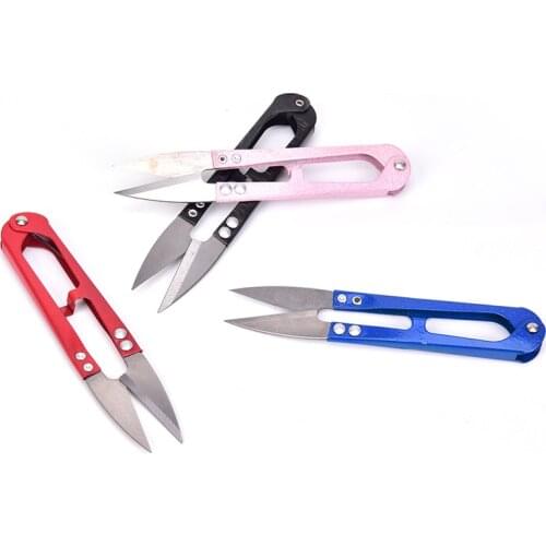 Multicolor Trimming Sewing Scissors Nippers U Shape Clippers Yarn Stainless Steel Scissors Tailor 10.5cm*2.3cm