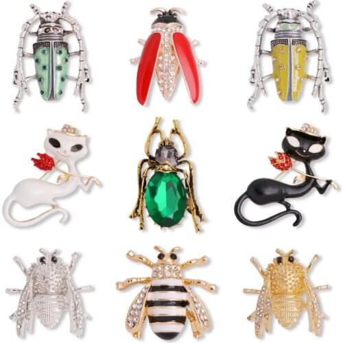 SHARPPIN Fashion Rhinestone Animal Brooches For Women Sweater Coat Brooch Scarf Clips Party Jewelry Pin