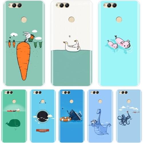 TPU Soft Phone Case For Huawei Honor 7 8 9 10 Lite 7S 7X 7A 7C Pro Pig Rabbit Silicone Back Cover For Huawei Honor 8X MAX 10 9 8