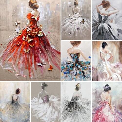 5D DIY Diamond Painting Ballet Woman Cross Stitch Kits Full Drill Square Embroidery Mosaic Art Picture Crystal Home Decorstion