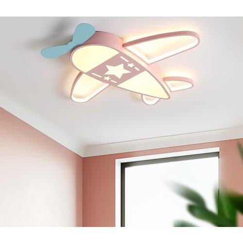 New Led Ceiling Lamp Design Childrens Room Aircraft Cartoon Bedroom Kid Lighting Fixture Indoor Decor Ironware + Acrylic Lights