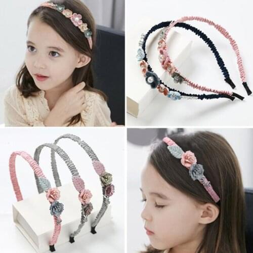 Hairbands Non-slip Bezel Colorful Rhinestone Flower Water Ripple Hair Hoop Headband For Girls Hair Band Hair Accessories Sweet