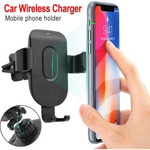 QI Fast Wireless Car Charger 10W Automatic Infrared Induction Air Vent Car Phone Holder for iPhone Samsung Fast charging