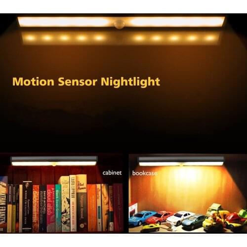 LED Night Light Motion Sensor Wireless USB Rechargeable 10/20/24/30/40/60LEDs Night lamp for Kitchen Cabinet Wardrobe Wall Lamp