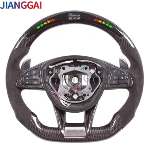Led Carbon Fiber Suede Steering Wheel Is Suitable For Mercedes-Benz C63