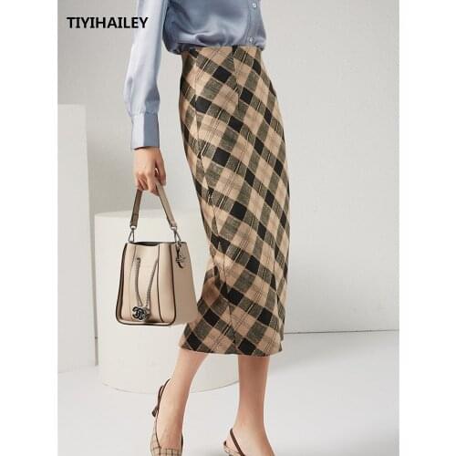 TIYIHAILEY Plaid Pencil Skirts