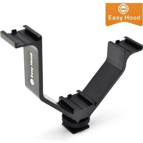Triple Mount Hot Shoe V Mount Bracket for Video Lights, Microphones or Monitors, Vbracket 12.5cm