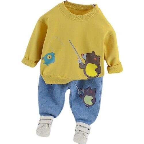 Spring Children Clothes Baby Boys Girls Cartoon T Shirt Pants 2Pcs/sets Autumn Toddler Casual Clothing Infant Cotton Tracksuits